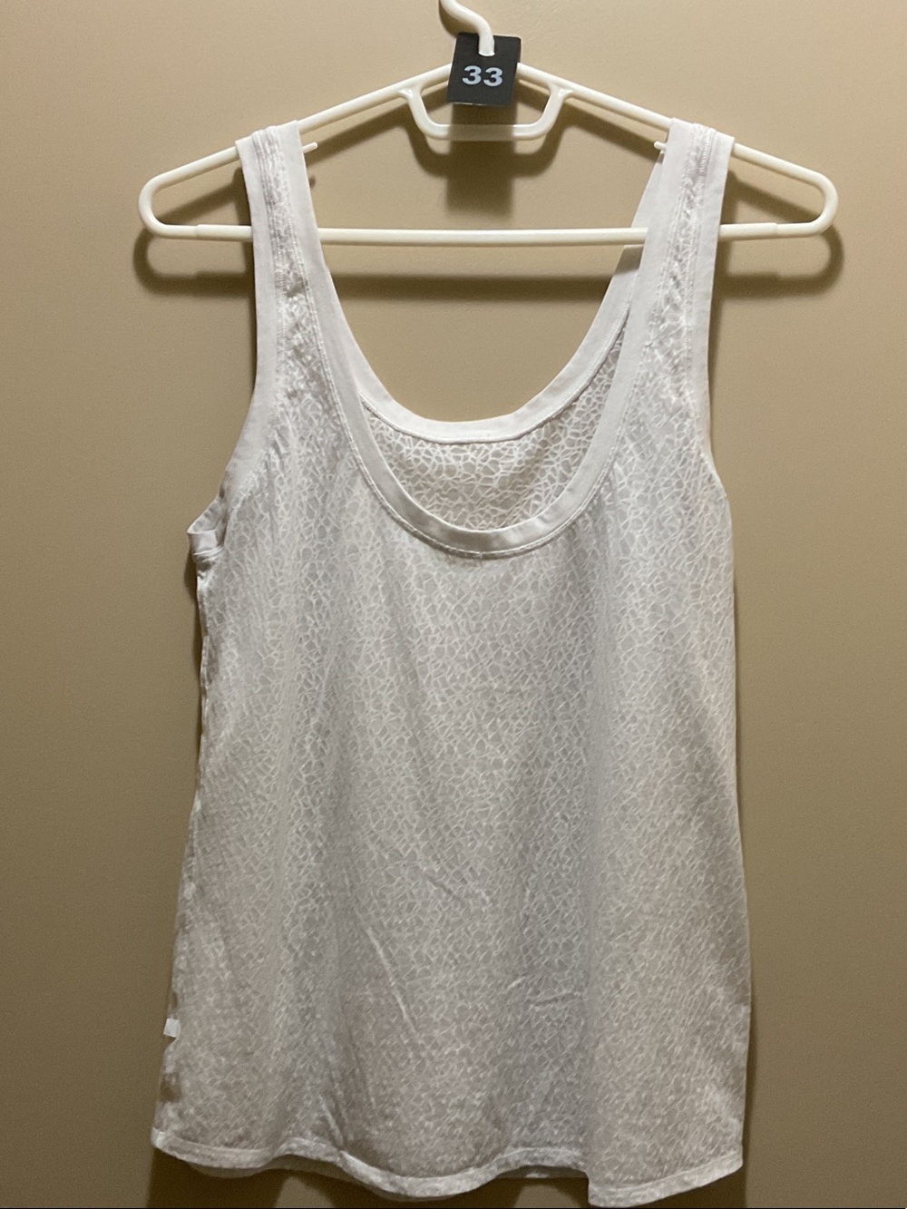 033 lululemon athletica White Hint of Sheer Scoop Neck Tank